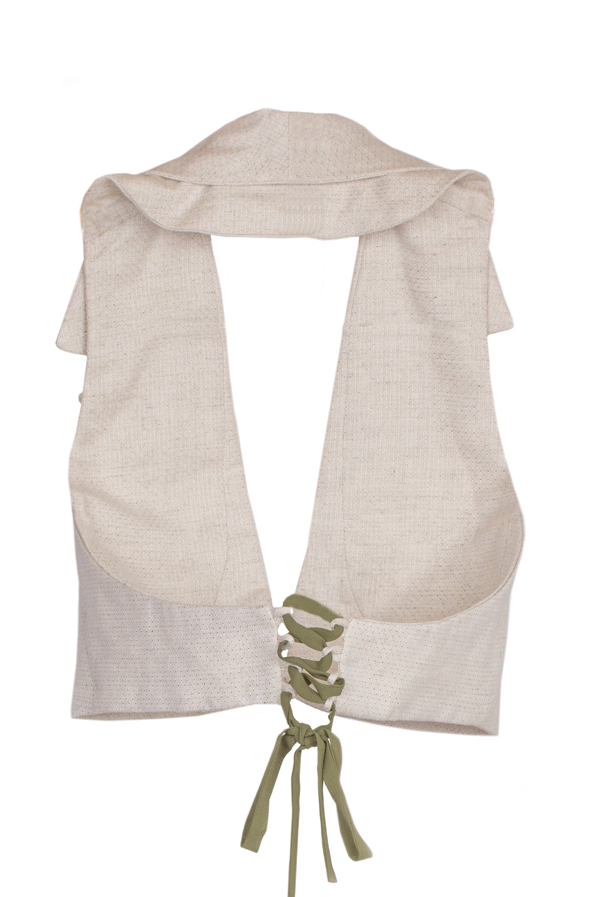 Cropped cotton and hemp-blend top vest