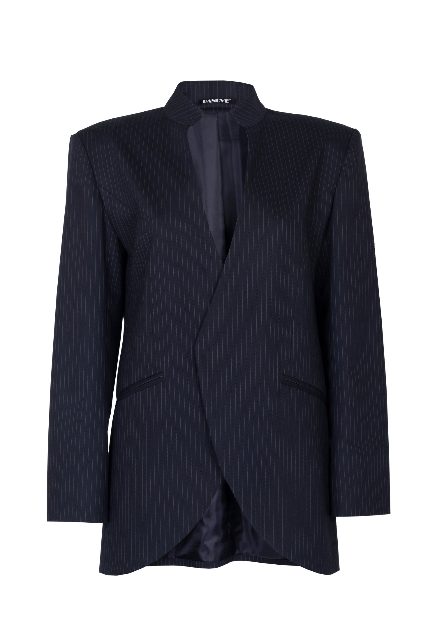 Oversized striped navy-blue jacket