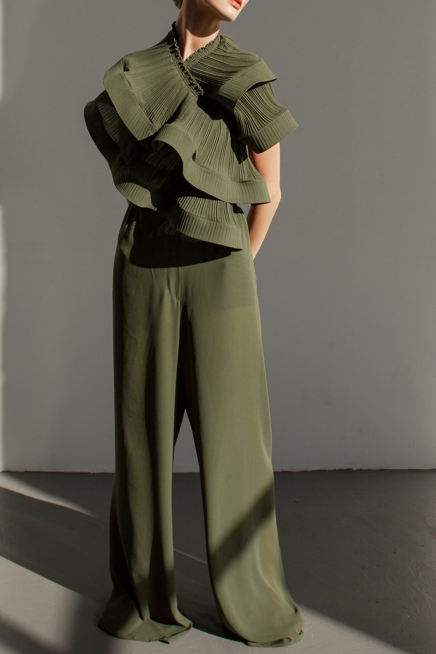 Pantalon large en mousseline