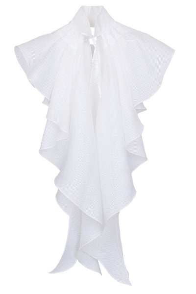 Col cape en organza jacquard