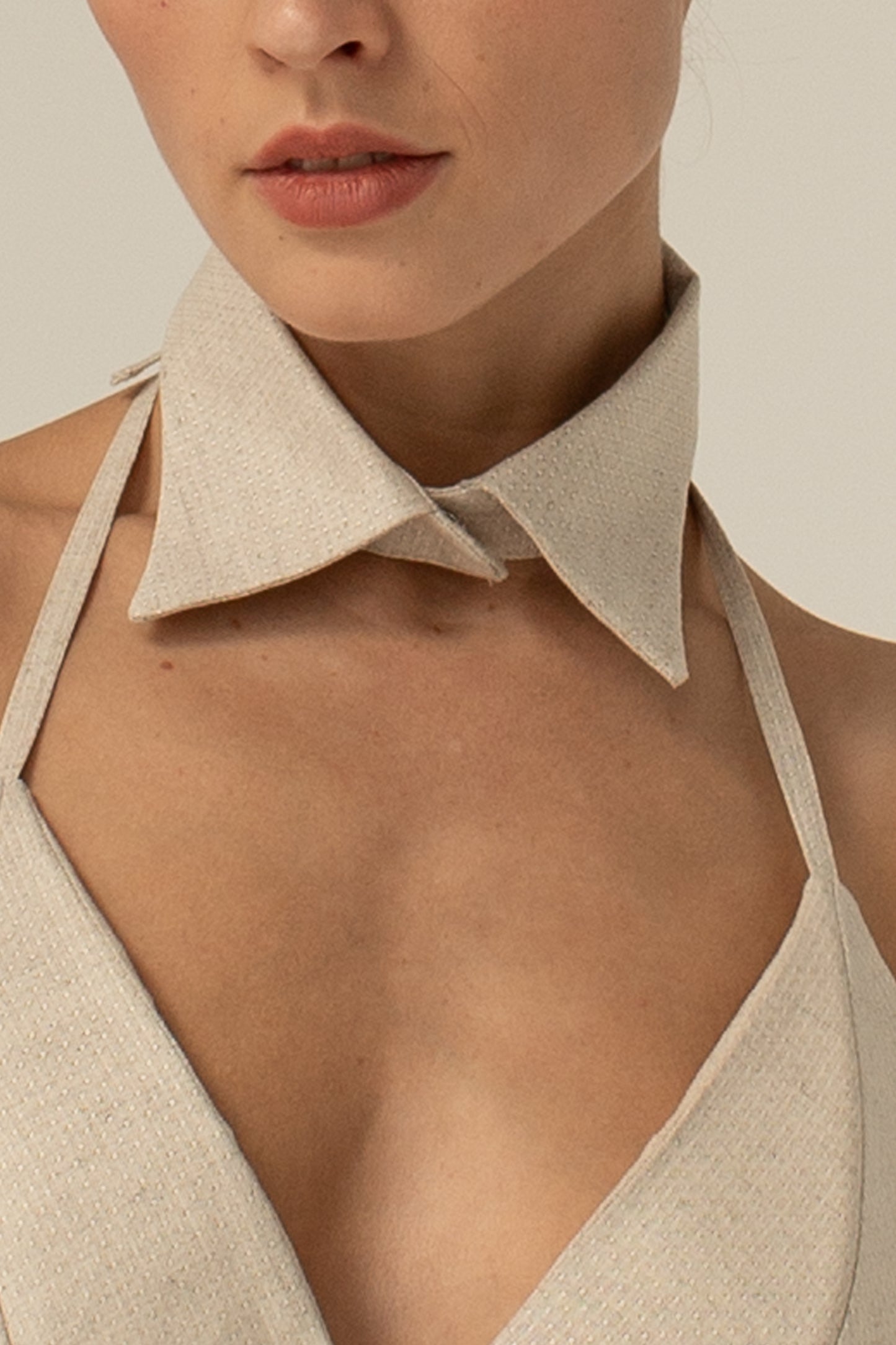 Col en mélange de coton et de chanvre