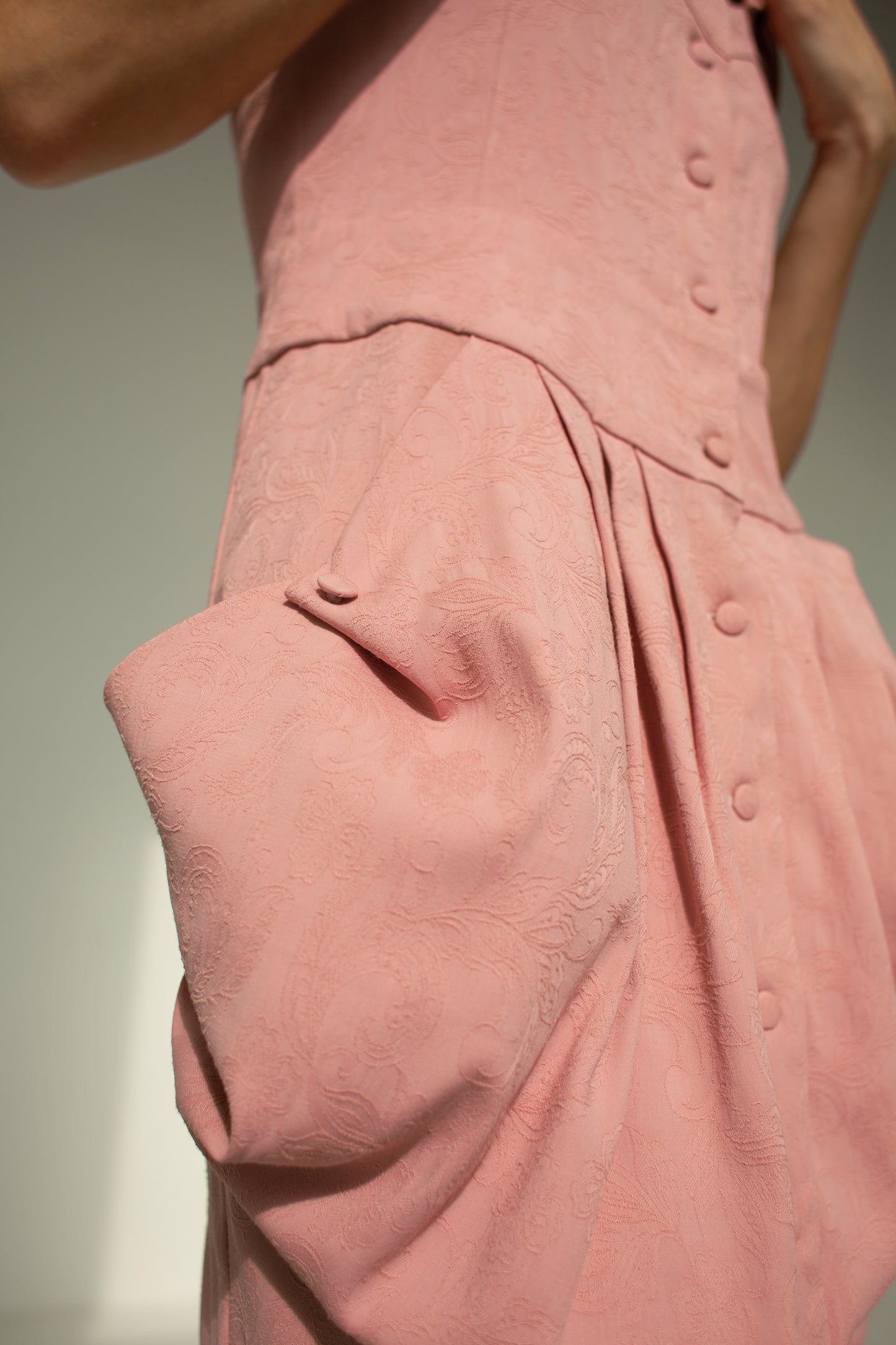 Robe asymétrique en coton jacquard