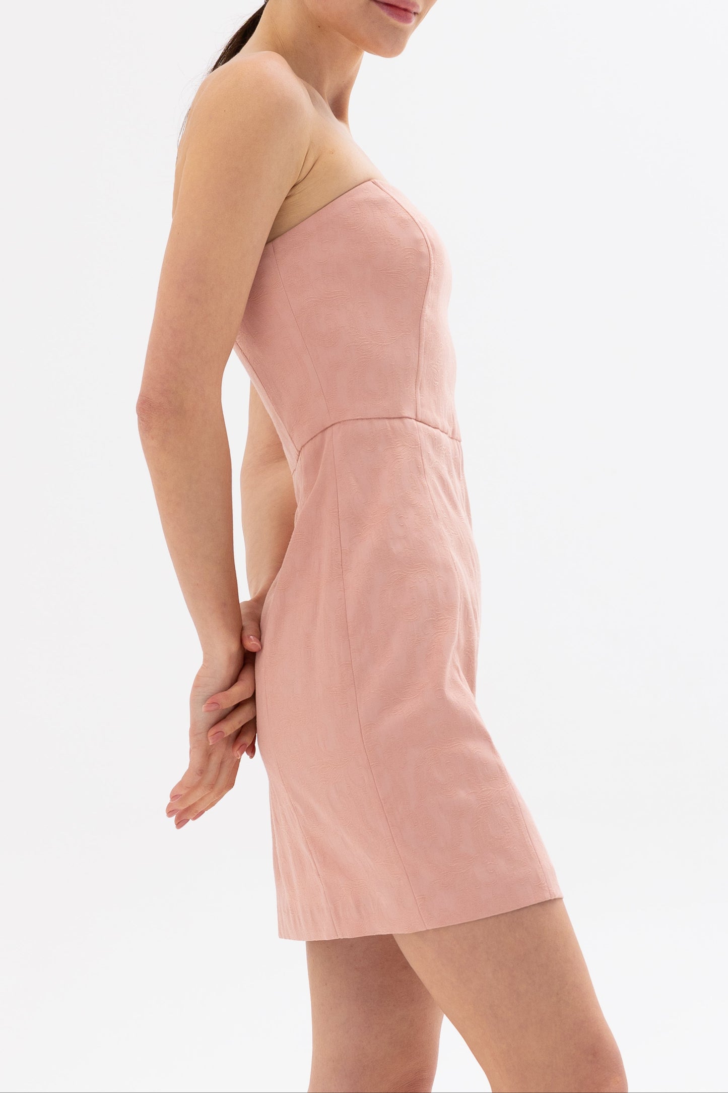 Mini-robe bustier en jacquard