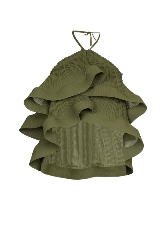 Transformed plisse chiffon top