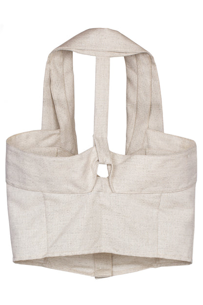 Cropped organic cotton and hemp-blend  top