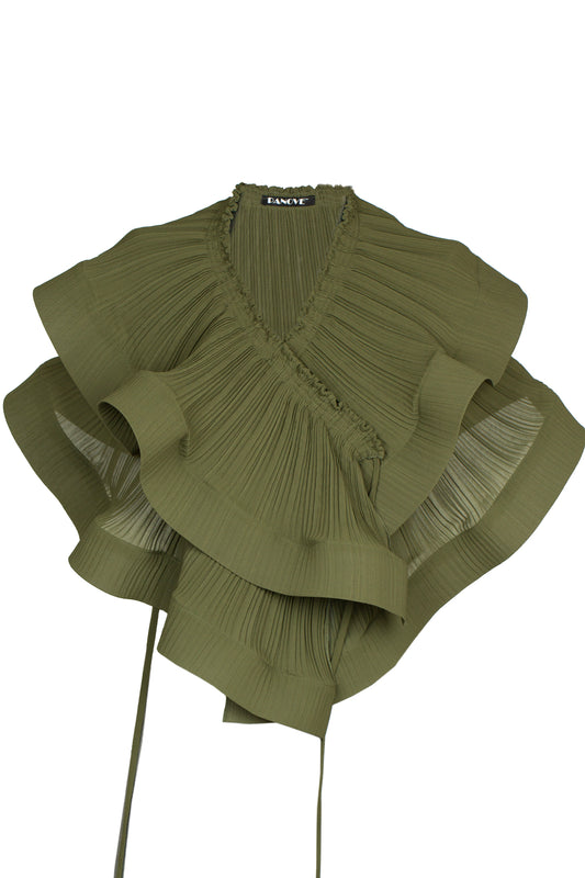 Transformed plisse chiffon top