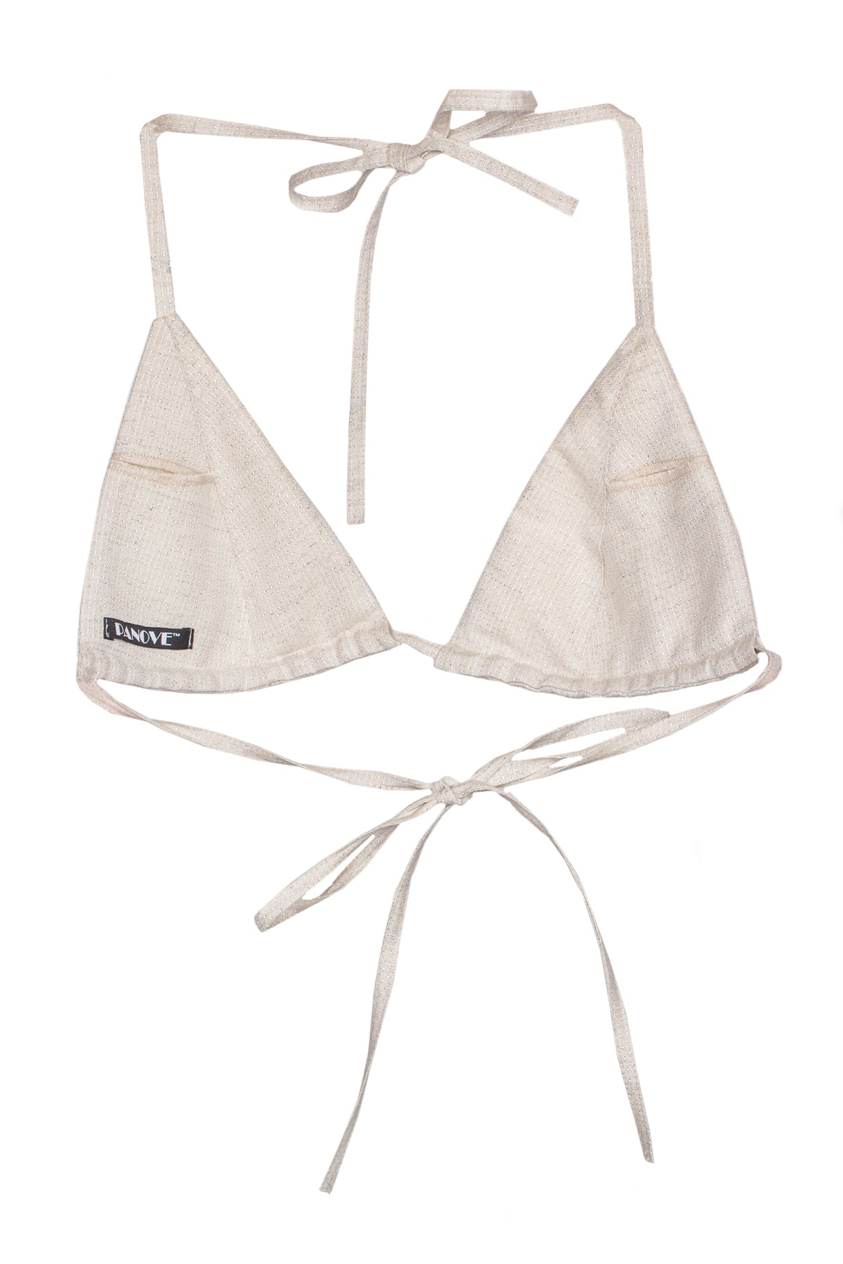 Cropped top-bra cotton and hemp-blend