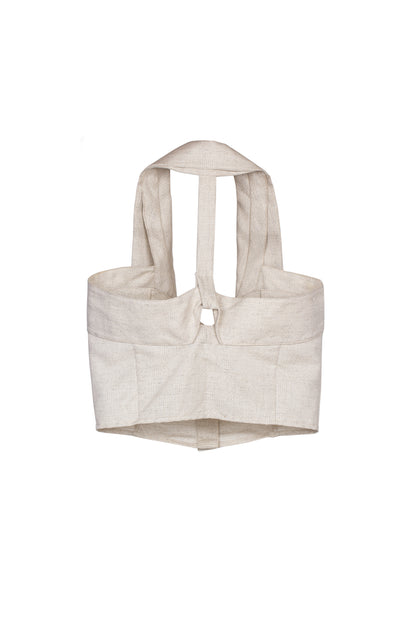 Cropped organic cotton and hemp-blend  top