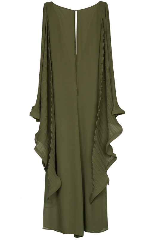 Oversized plisse chiffon jumpsuit