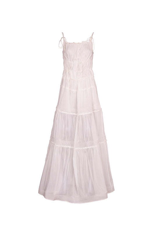 Maxi voile silk cotton dress