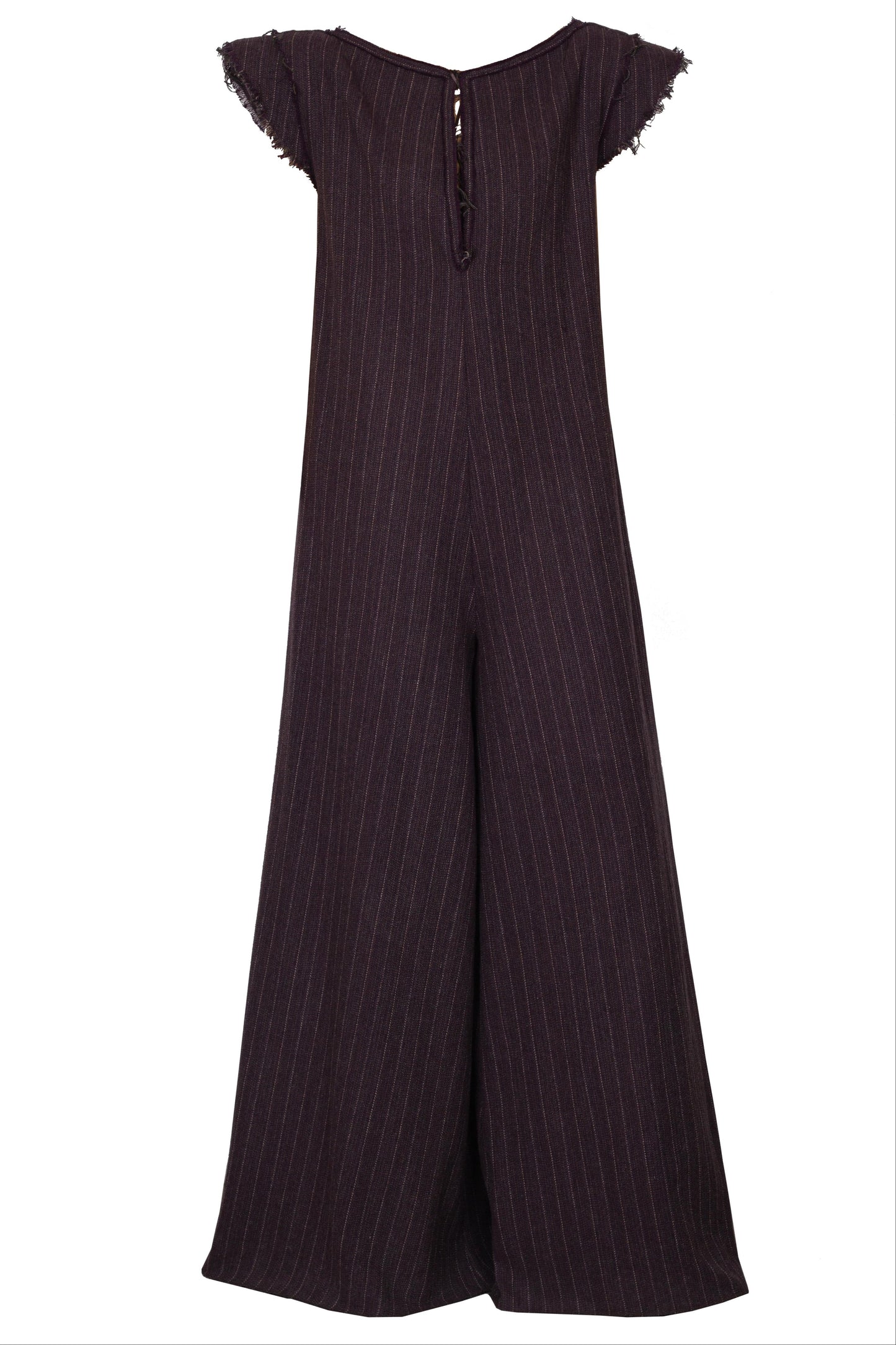 Oversized pinstriped herringbone wool wide-leg jumpsuit