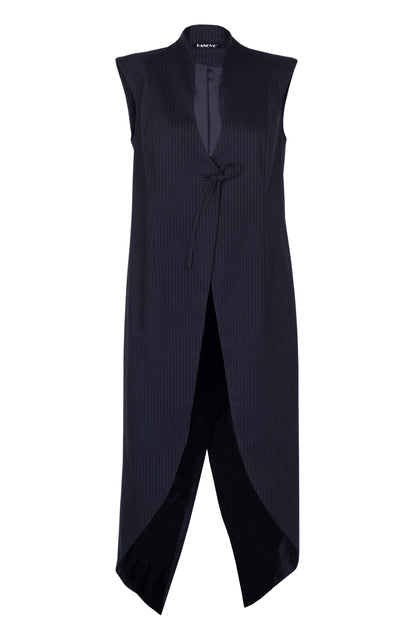 Navy-blue striped waistcoat
