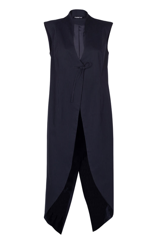 Navy-blue striped waistcoat