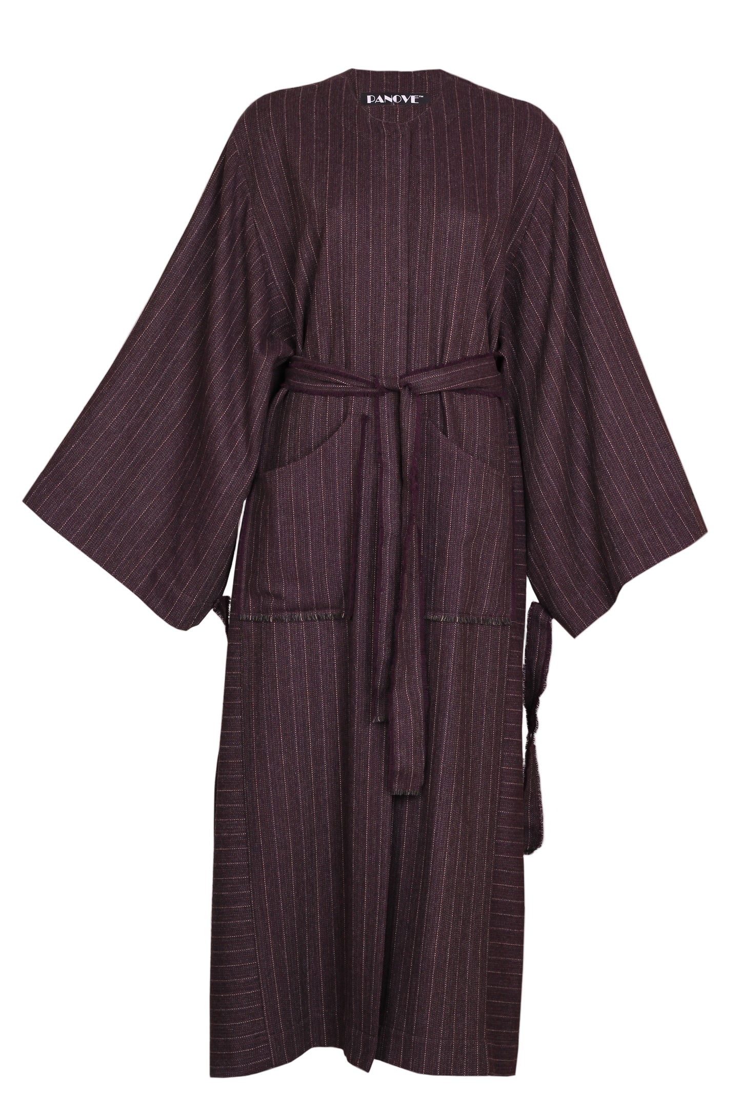 Драпірований вовняний піджак у тонку смужку