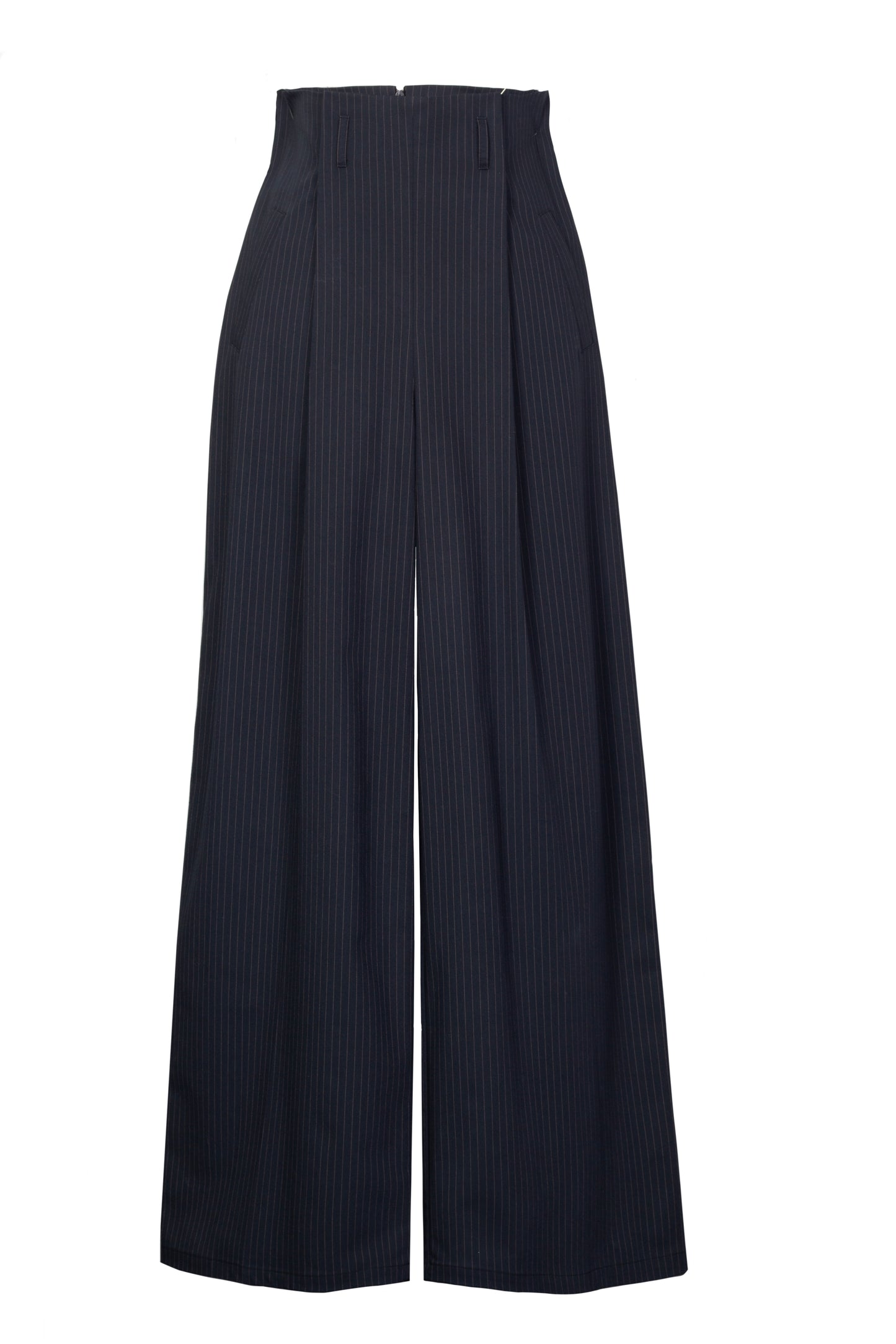 Navy-blue striped trousers