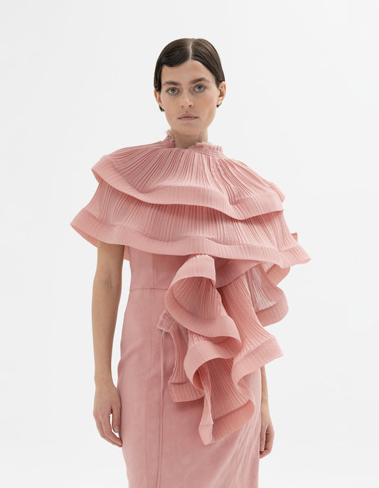 Transformed plisse chiffon top