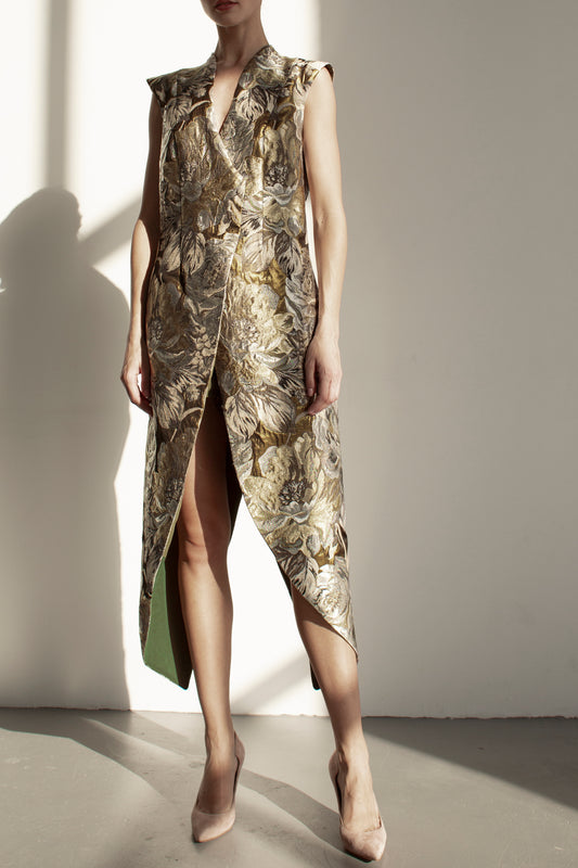 Oversized jacquard vest