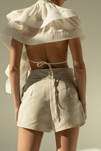 Organic cotton and hemp-blend shorts