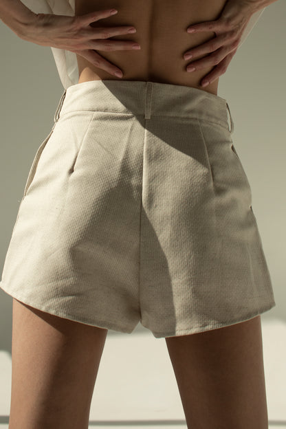 Organic cotton and hemp-blend shorts
